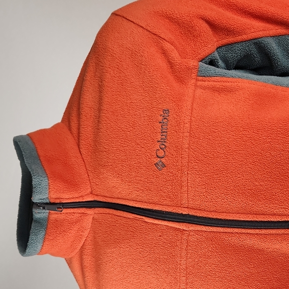 Columbia Full zip fleece jacket Size L Orange/Grey - Picture 3 of 17